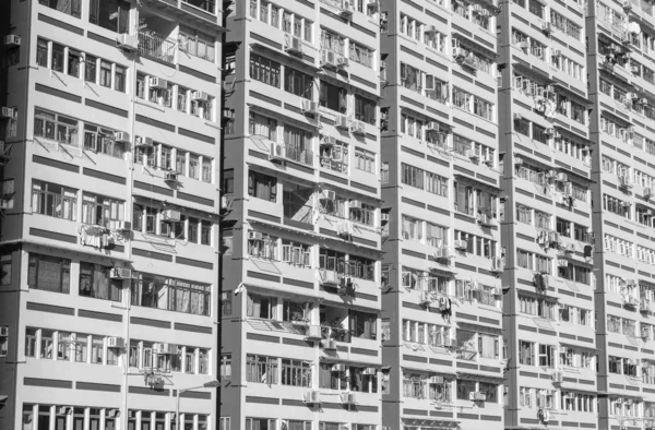 Fachada Arranha Céus Edifício Residencial Cidade Hong Kong — Fotografia de Stock