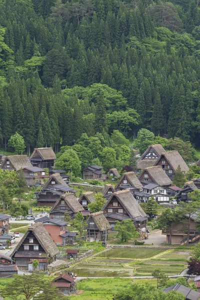 历史上的白川木村白川 Shirakawa 是位于日本吉福县的联合国教科文组织世界遗产之一 — 图库照片