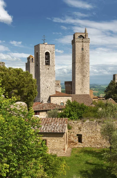 意大利托斯卡纳San Gimignano中世纪村 — 图库照片