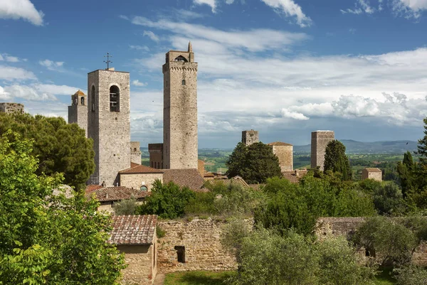 San Gimignano Középkori Falu Toszkána Olaszország Európa — Stock Fotó