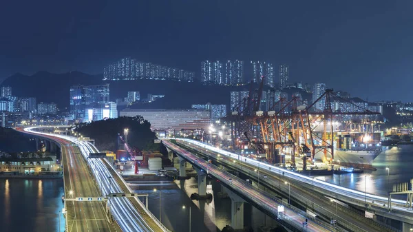 香港嘉戈港及公路全景 — 图库照片