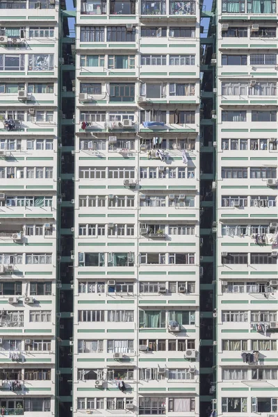 Gevel Van Hoogbouw Residentieel Gebouw Hong Kong Stad — Stockfoto