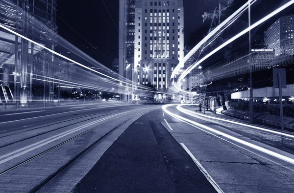 Forgalom Belvárosban Éjszaka — Stock Fotó