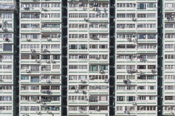 Facciata Grattacielo Edificio Residenziale Nella Città Hong Kong — Foto Stock
