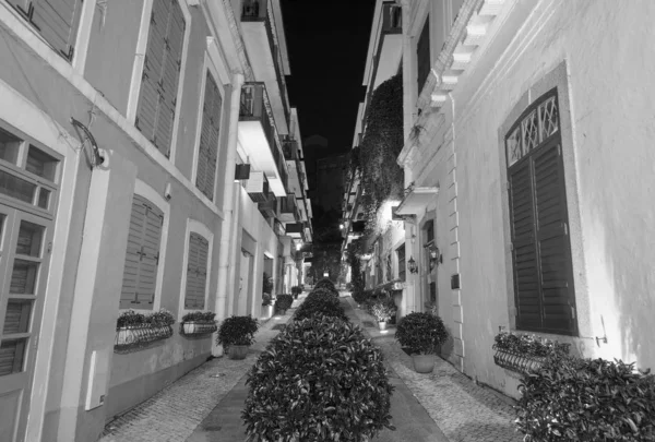 Rua Velha Macau Noite — Fotografia de Stock