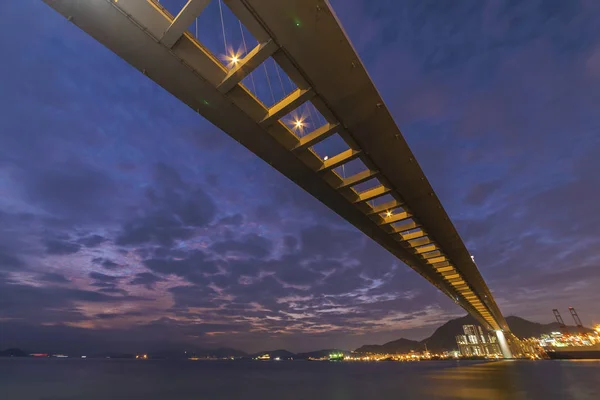 Ponte Cutterstone Porto Carga Cidade Hong Kong Entardecer — Fotografia de Stock