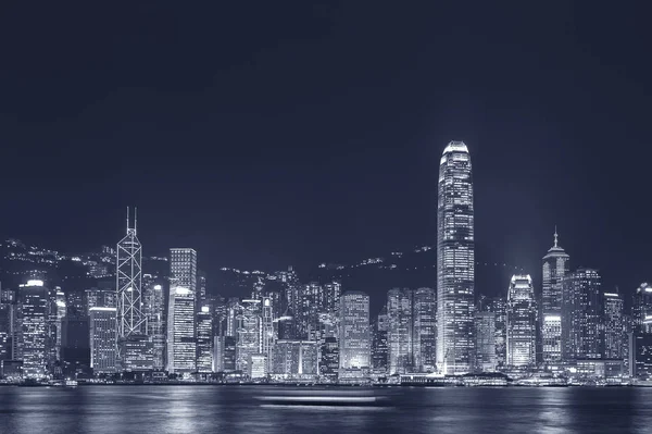 香港维多利亚港夜景全貌 — 图库照片