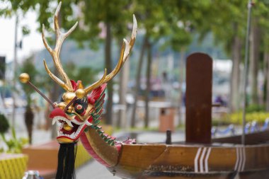 Ejderha başlı dragonboat Çince dragon boat Festivali için üzerinde