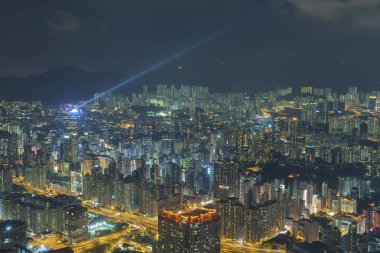 Hong Kong şehrinin hava görüntüsü