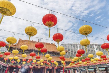 Hong Kong Çin tapınağında Çin feneri