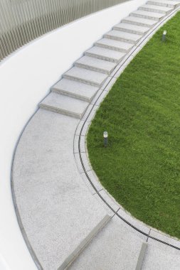 Modern merdiven. Soyut arkaplan oluşturuluyor