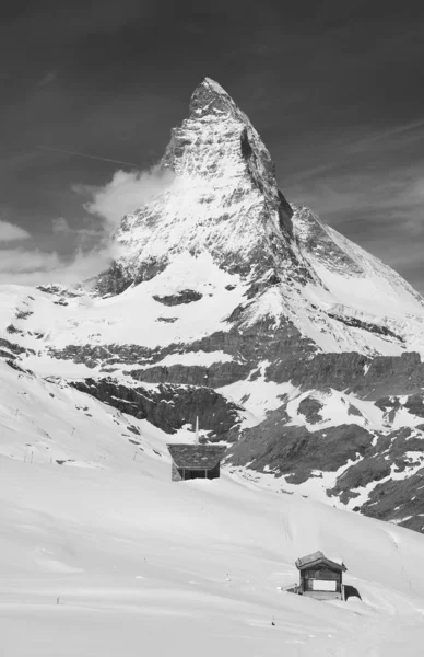 Hegyi Matterhorn idilli tája, Zermatt, Svájc — Stock Fotó