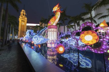 Çin yeni yılı için Hong Kong 'da Çin feneri.