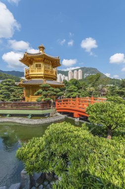 Çin Tapınağı Pavyonu - Chi Lin Nunnery Hong Kong şehrinde