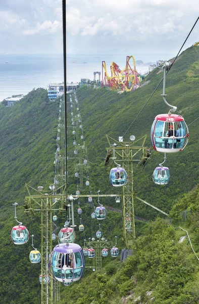 Hong Kong China Julho 2019 Cablecar Ocean Park Hongkong Teleférico — Fotografia de Stock