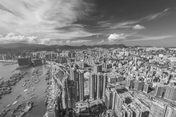 Luchtfoto van hong kong stad — Stockfoto
