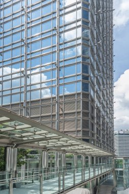 Modern mimarinin dış cephesi. soyut arkaplan oluşturuluyor