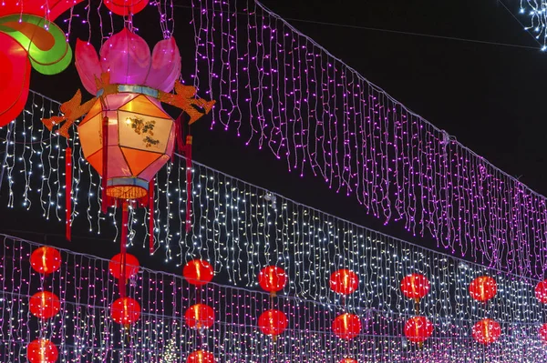 Lanterne Chinoise Rouge Pour Festival Automne — Photo