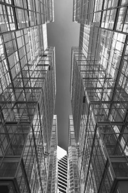 Modern mimarinin dış cephesi. soyut arkaplan oluşturuluyor