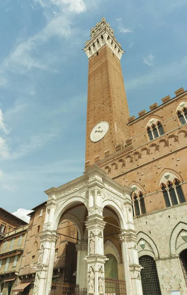 Piazza Del Campo Cidade Histórica Siena Itália — Fotografia de Stock