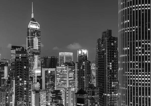 Skyline Van Het Centrum Van Hong Kong Stad Schemering — Stockfoto