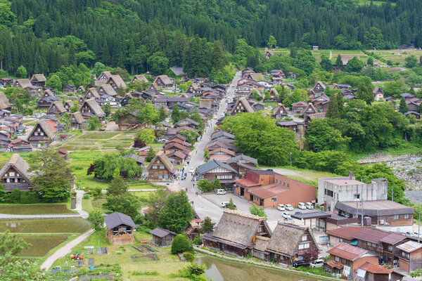 Historical village of Shirakawa-go. Shirakawa-go is one of Japan's UNESCO World Heritage Sites located in Gifu Prefecture, Japan.