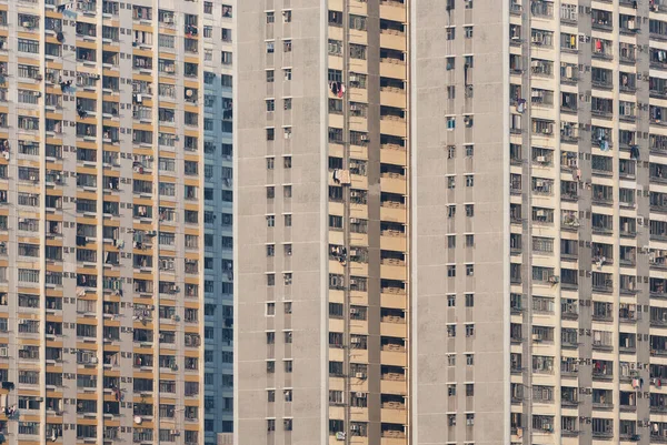 Zewnątrz Wysokiego Budynku Mieszkalnego Nieruchomości Publicznej Hongkongu — Zdjęcie stockowe