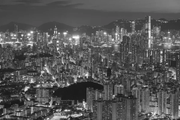 夕暮れ時の香港の空の景色のパノラマ — ストック写真
