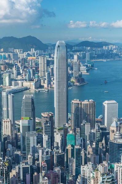 香港维多利亚港 由山顶眺望 — 图库照片