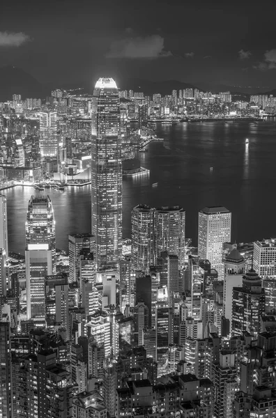 Puerto Victoria Ciudad Hong Kong Por Noche —  Fotos de Stock