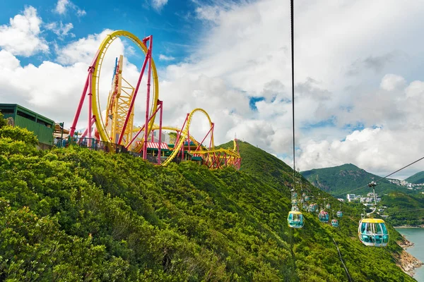 Hong Kong China Julho 2017 Cablecar Ocean Park Hongkong Teleférico — Fotografia de Stock