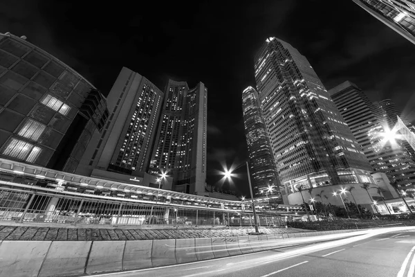 Straat Het Centrum District Van Hong Kong Stad Nachts — Stockfoto