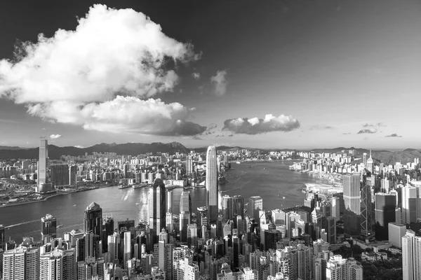 Victoria Harbor Van Hong Kong Stad Gezien Vanaf Piek Onder — Stockfoto