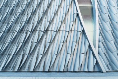 Modern mimarinin dış cephesi. Soyut arkaplan kalıbı oluşturuluyor