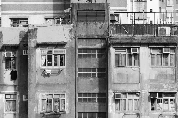 Exterior Del Antiguo Edificio Residencial Ciudad Hong Kong — Foto de Stock