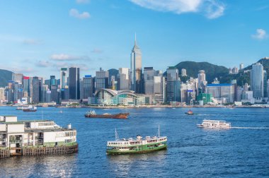 Hong Kong 'da Victoria Limanı Manzarası