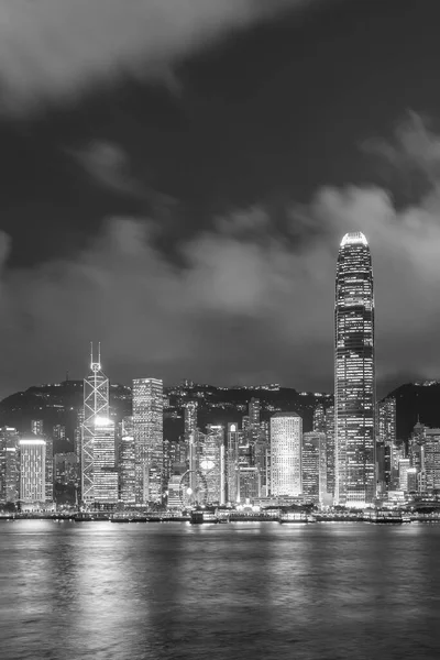 Victoria Kikötő Hong Kong Város Alkonyatkor — Stock Fotó