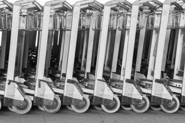 Havaalanındaki tramvay vagonuna yakın çekim