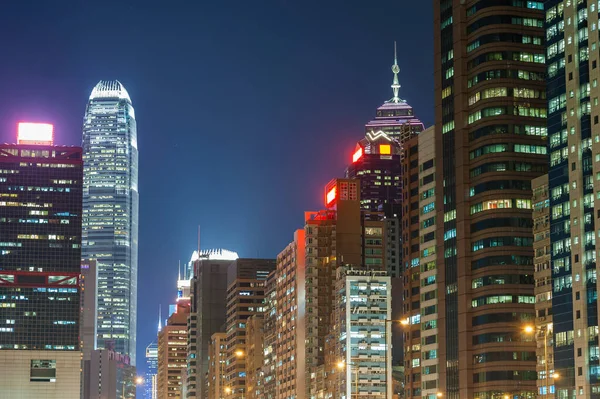 Skyline Midtown Hong Kong City Night — Stock Photo, Image