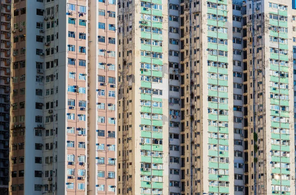 Buitenkant Van Oude Hoogbouw Woongebouw Hong Kong Stad — Stockfoto