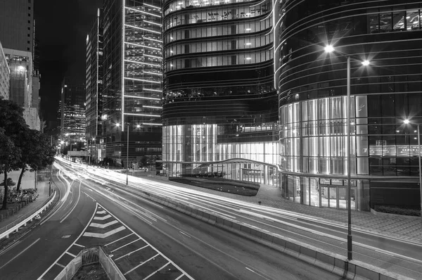 Calle Del Centro Ciudad Hong Kong Por Noche — Foto de Stock
