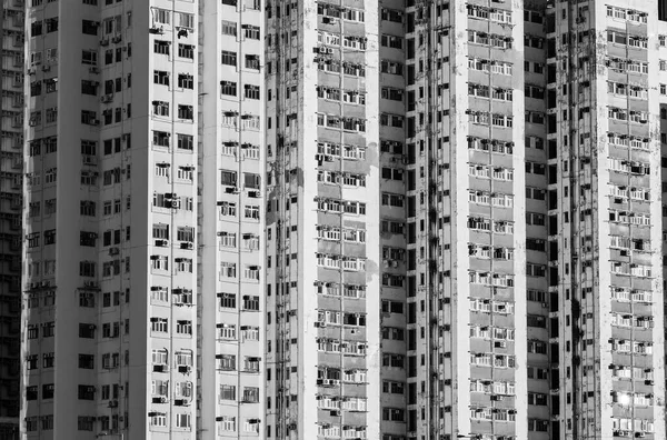 Esterno Del Vecchio Grattacielo Residenziale Nella Città Hong Kong — Foto Stock