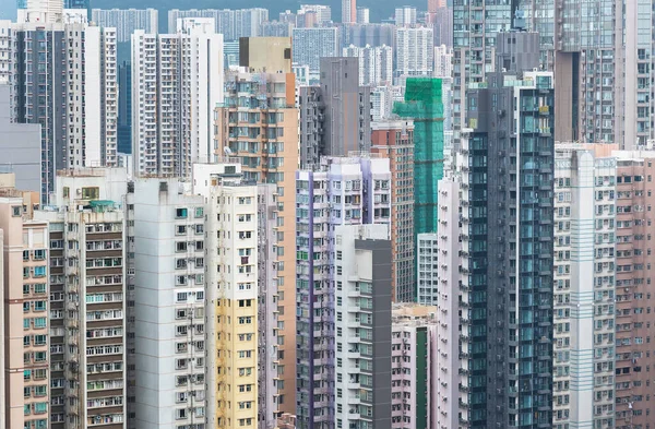 Buitenkant Van Hoogbouw Woongebouw Hong Kong Stad — Stockfoto