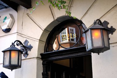221B Baker Street Londra, İngiltere. Sherlock Holmes ve Dr.Watson daire.