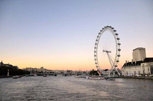 Londons Auge Blick Auf Das Rad Bei Sonnenuntergang — Stockfoto
