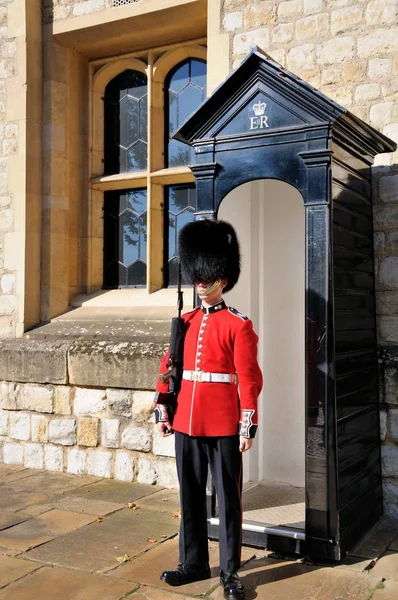 Londres Septiembre 2015 Guardia Real Torre Londres Guardias Británicos Uniforme — Foto de Stock