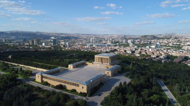 Ankara, Türkiye - 11 Ağustos 2018: Muhafızlar Antkabir, Ankara, Türkiye'de özel bir törenle nöbet değişimi. Anitkabir Mustafa Kemal Atatürk Türkiye Cumhuriyeti'nin kurucusu Türbesi olduğunu.