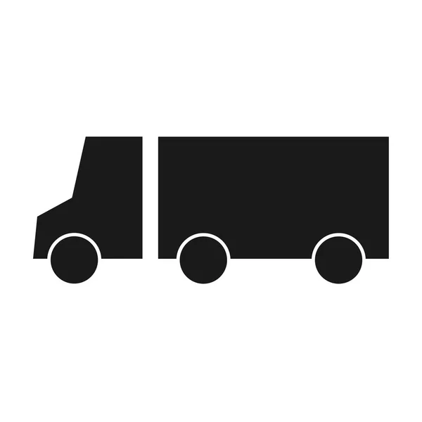 Silhouette Transport LKW Symbol flache Vektorillustration. Lieferwagen, Servicekonzept, minimalistisches Schild isoliert auf weißem Hintergrund. trendiger flacher Stil für Grafikdesign. Lieferwagen Seitenansicht. — Stockvektor