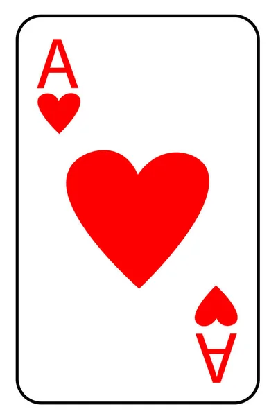 Гра в картковий туз червоного кольору для казино або карткових ігор. Символ удачі і перемоги в казино і любові — стоковий вектор