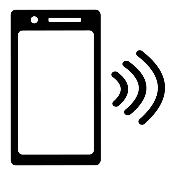 Téléphone avec ondes de NFC ou wifi. Distribution de l'Internet via un réseau sans fil. Paiement par marchandises sans espèces. Icône illustration vectorielle — Image vectorielle